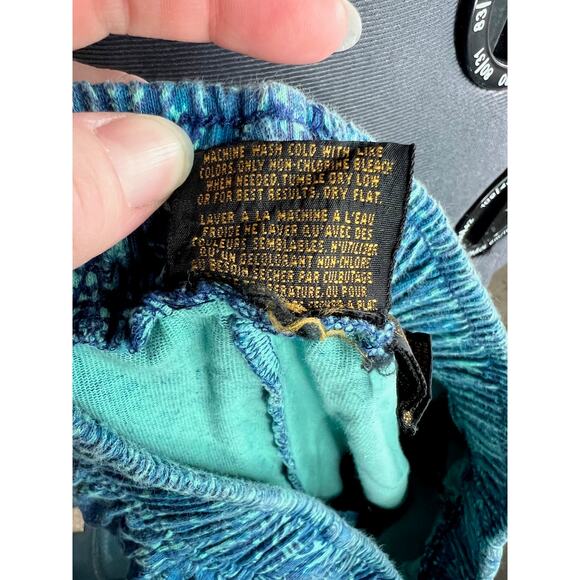 Eddie Bauer pants geometric pattern blue green elastic waist - Picture 9 of 10